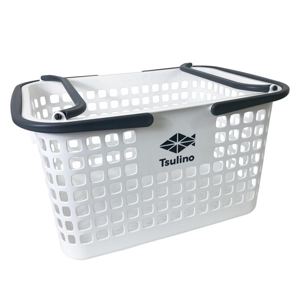 オリジナルスタッキングバスケット【重ね置きですっきり収納】(ラビットホワイト)